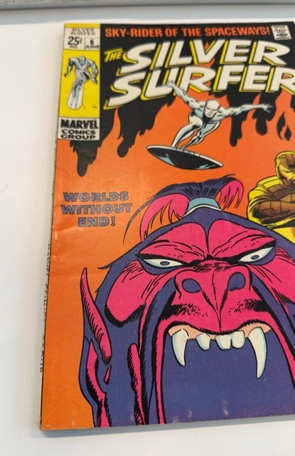The Silver Surfer #6 (1969)worlds without end small chip back cover