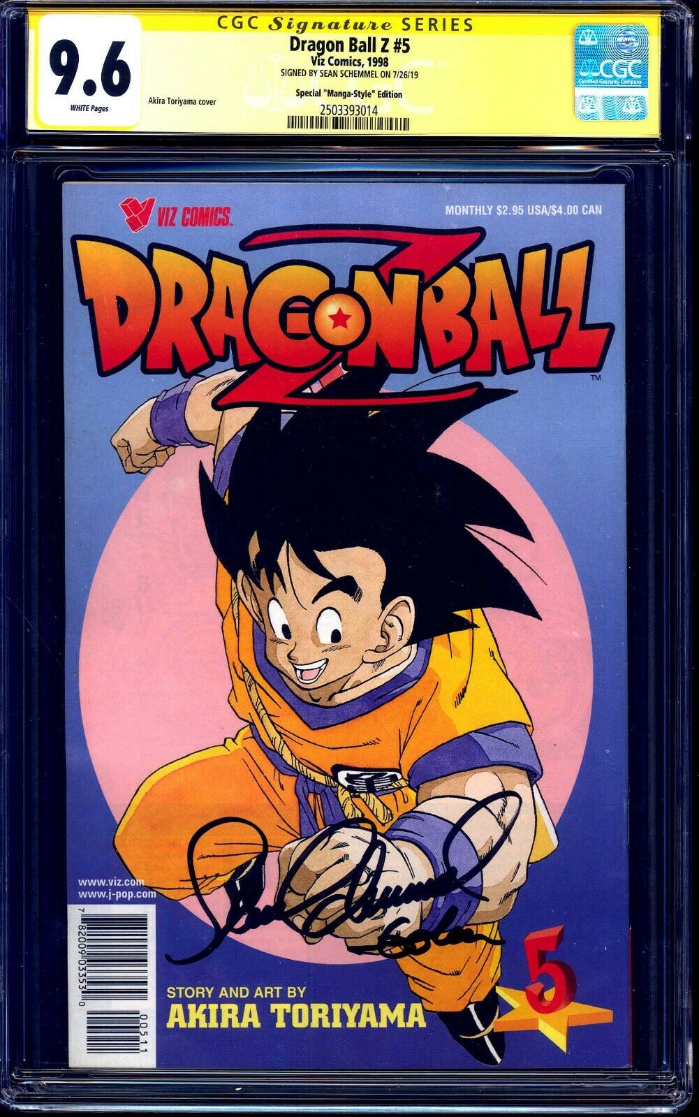 Dragon Ball Z 5 Cgc Ss 9 6 Signed Voice Of Goku Sean Schemmel Dragonball Manga Comic Books Modern Age Viz Hipcomic
