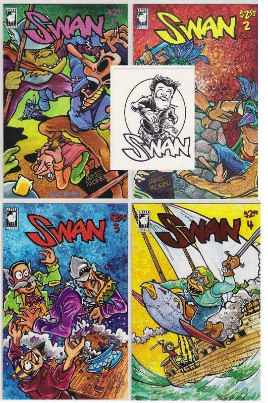 SWAN (1995 LITTLE IDYLLS) 1-4,Sticker  Signed Set! COMICS BOOK