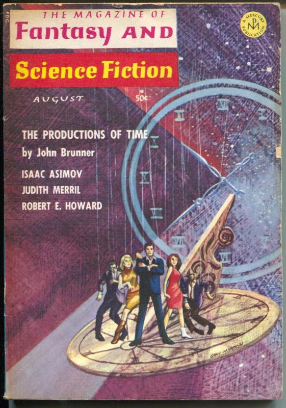 Fantasy & Science Fiction 8/1966-Robert E. Howard-Asimov-Gray Morrison-pulp-VG