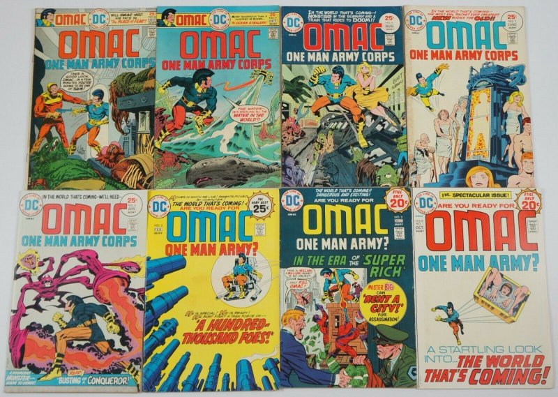OMAC #1-8 FN complete series - jack kirby - bronze age dc set lot 2 3 4 5 6 7 