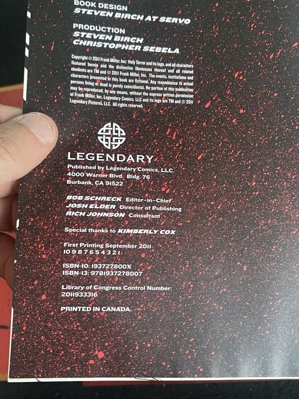 Frank Miller’s Holy Terror HC 2011 NEW! 1st Print Hardcover Legendary