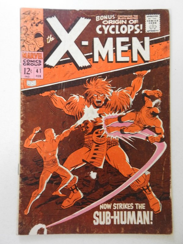 The X-Men #41 (1968) GD Condition 2 centerfold wraps detached, tape pull fc