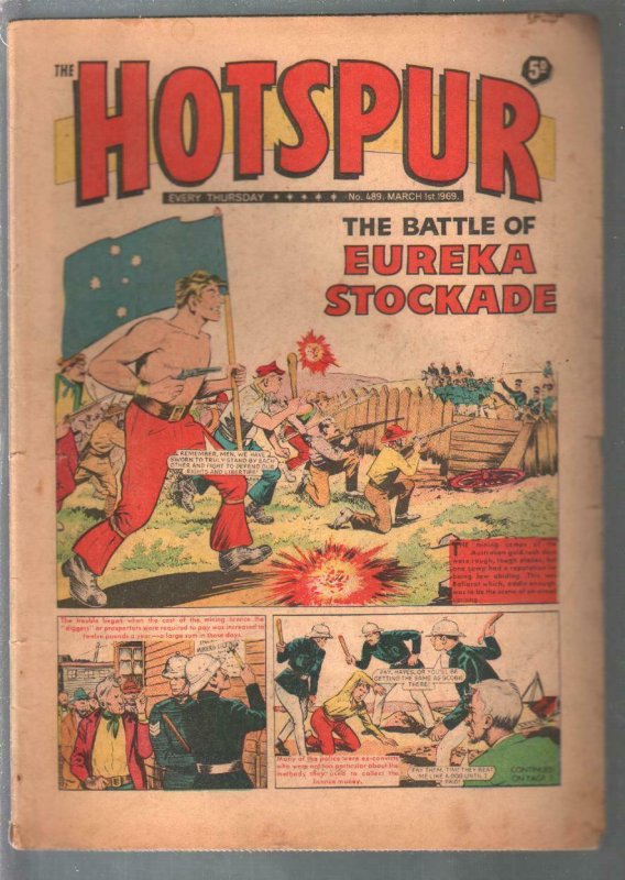 Hotspur #489 3/1/1969-D.C. Thompson-tabloid format-comic thrills-VG 