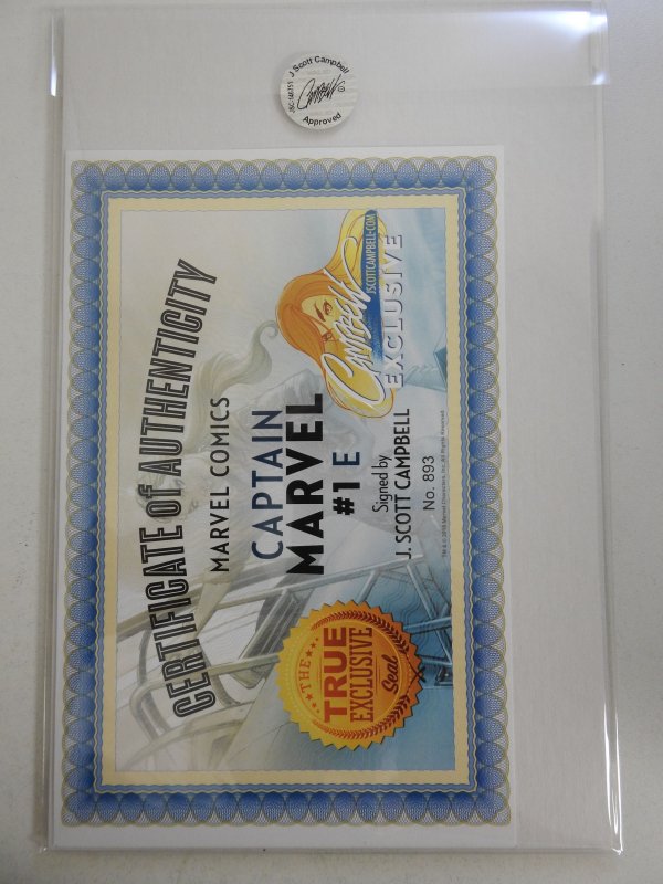 Captain Marvel #1 Campbell Cover E (2019) Signed Campbell! NM or Better!