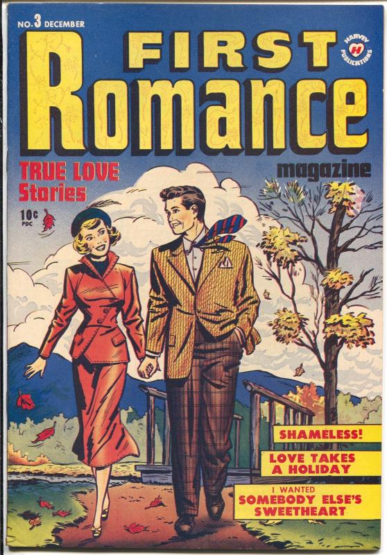 First  Romance #3 1949-Harvey-Bob Powell art-spicy poses-VF-