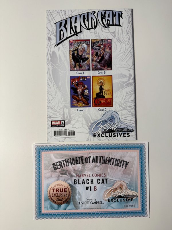 Black Cat #1 Campbell Cover B (2019) Signed by Campbell with COA!
