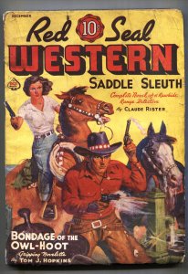 Red Seal Western 12/1937-Good Girl art cover by Richard Case-Rare Pulp Mag