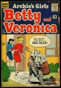 Archie's Girls Betty and Veronica #91 1963- postman gag cover G