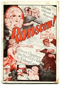 Ransom! Pulp #1 January 1933- Story of a lost child- rare ashcan style G