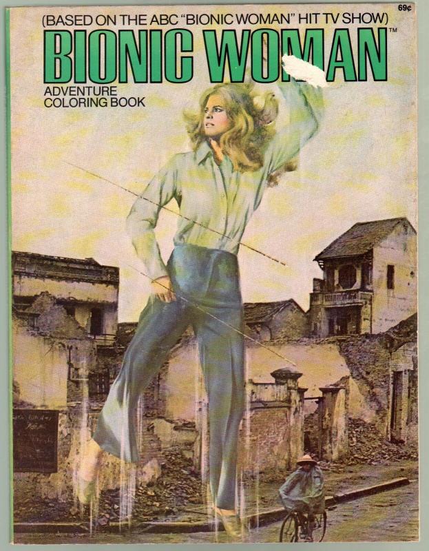 Bionic Woman Adventure Coloring Book #15011 1976-Lindsay Wagner-TV series-VG