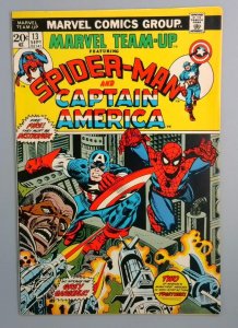 Marvel Team-Up #13,VF- Spider-Man and Captain America, Marvel Comics 1973 JR1