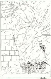 Avengers #11 p.16 - The Hood vs. Team Splash - 2011 art by John Romita Jr.