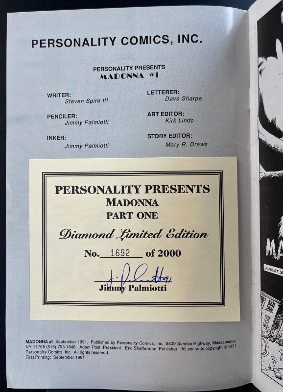 Personality Comics Presents Madonna #1 LIMITED EDITION
