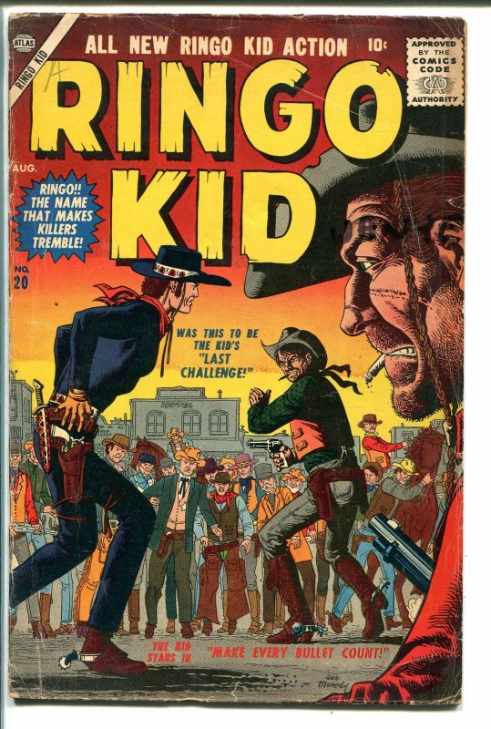 RINGO KID #20 1957-ATLAS-JOE MANEELY-WESTERN-vg