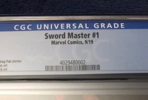 Marvel Comics Sword Master Vol 1 #1 (2019) CGC 9.0 wp