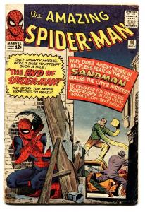 AMAZING SPIDER-MAN #18 comic book-first ned leeds-sandman-marvel silver-age