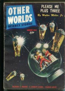 Other Worlds 8/1952 Clark Pub-sci-fi pulp-space battle cover-Malcolm H Smith-VG