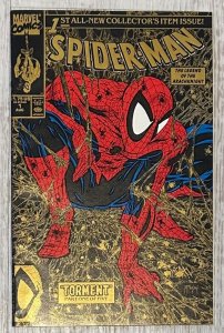 Spider-Man #1 (1990) 2nd Printing Direct - Gold