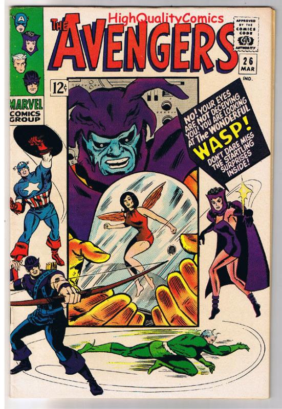 AVENGERS #26, VF+, Captain America, Wasp, Witch, Heck, 1963, more in store