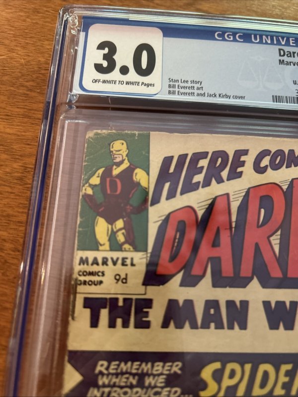 Daredevil (1964) # 1 (CGC 3.0 OWP) 1st App Daredevil • Rare UK Edition