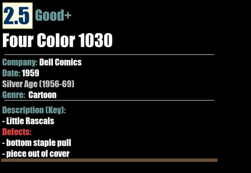 Four Color 1030 (1959) GD+ Little Rascals Dell Comics