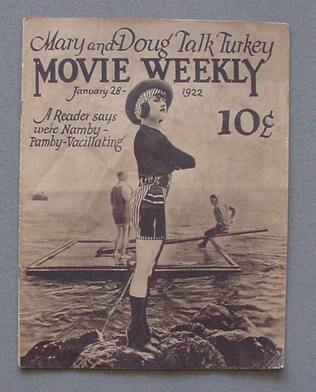 MOVIE WEEKLY Jan 28, .1922.  VERY RARE - HISTORIC - NICE - MOVIE COMIC  VG/FN