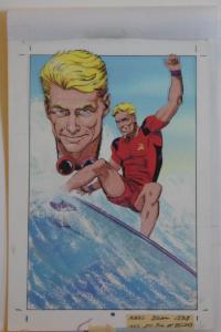 MIKE VOSBURG / RICHARD ORY original art,  AMERICAN FLAGG #5, Surfer Dude Splash