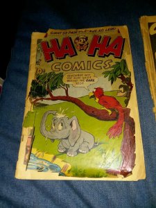 Ha Ha Comics #73 acg 1950 golden age funny animal elephant bathing cover story