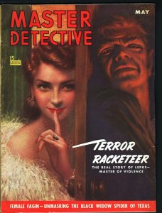 MAG: MASTER DETECTIVE MAY 1940-G/VG-GREAT COVER!-BLACK WIDOW MURDERER G/VG