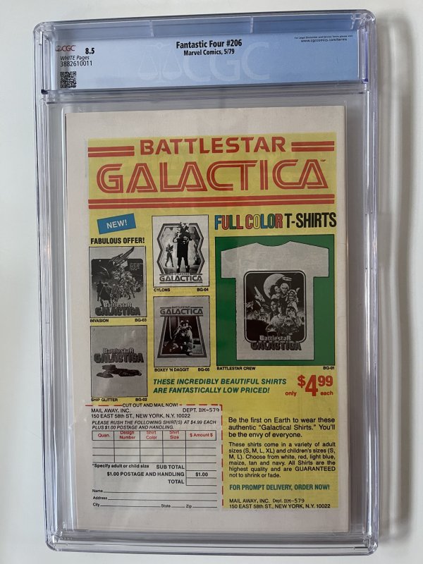 FANTASTIC FOUR 206 CGC 8.5 - SKRULLS NOVA SPHINX MARVEL COMICS (1979)