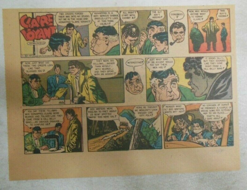 Clare Voyant Sunday by Jack Sparling from 11/30/1947Half Tabloid Size Page GGA