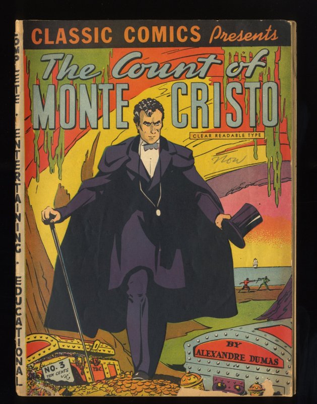 Classics Illustrated #3 GD+ 2.5 1st Print Count of Monte Cristo!