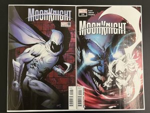 MOON KNIGHT #24 CVR A + 1:25 GREG LAND VAR SET OF 3 MARVEL 2023 NM PROSHIPPER