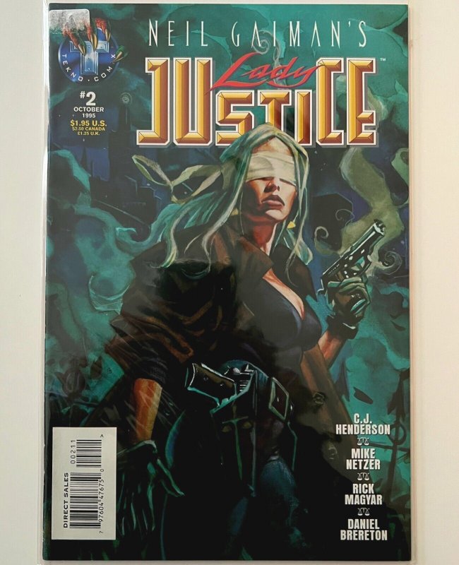 1995 Tekno Comics Lady Justice #2 Vintage Comic Books Neil Gaiman 