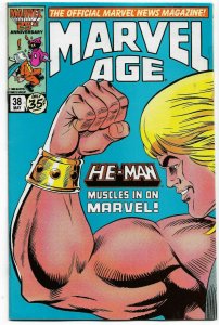MARVEL AGE#38 VF/NM 1986 HE-MAN COVER MARVEL COMICS