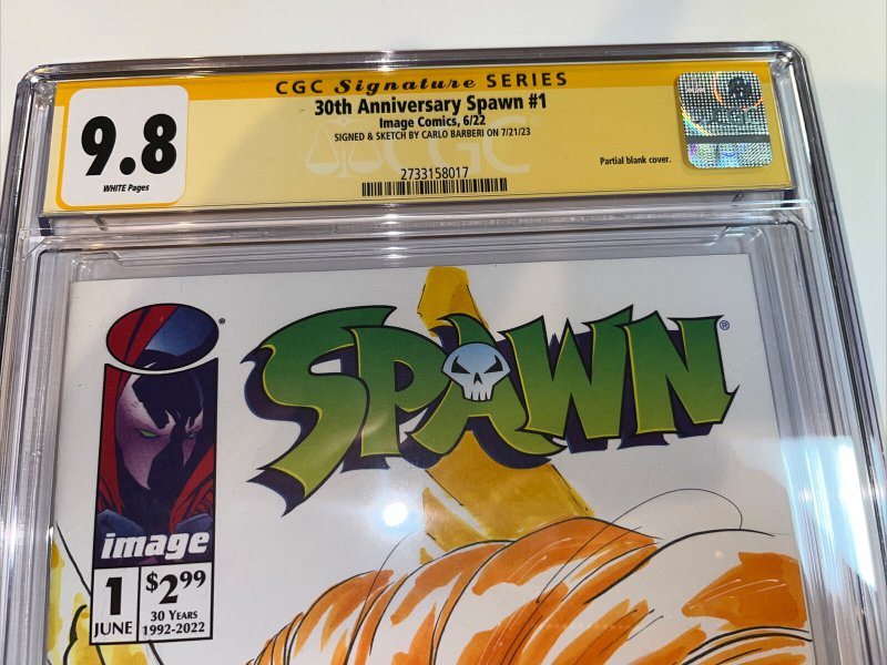 30th Anniversary Spawn (2022) # 1 (CGC 9.8 SS WP) Signed & Sketch Carlo Barberi