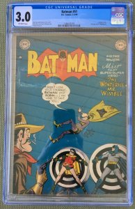 Batman #51 (1949) CGC 3.0 -- Penguin app & Full Page Ad for Superboy 1 Bob Kane