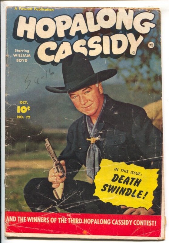 Hopalong Cassidy #72 1952-Fawcett-William Boyd photo cover-Western movie thri...