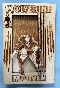 Ryan Picione Art Wood Super Heroes - MARVEL WOLVERINE 17x11 inches NEW 