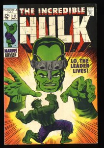 Incredible Hulk #115 VF+ 8.5 Leader Appearance! Silver Age!