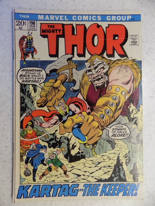 THE MIGHTY THOR # 196 MARVEL GODS JOURNEY ACTION ADVENTURE