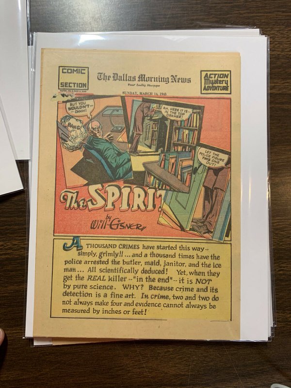 The Spirit Comic Book Section Newspaper Very Fine Or Better 1943 March 14