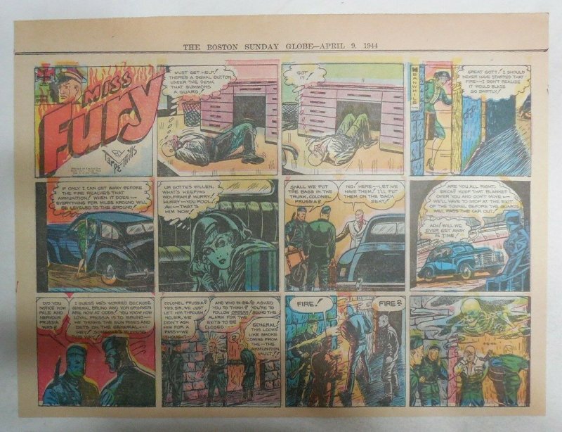 Miss Fury Sunday by Tarpe Mills from 3/26/1944 Size: 11 x 15  Very Rare Year #4