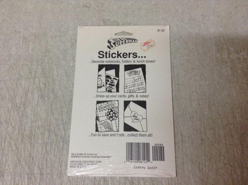 Superman American Greetings Sticker Pack Forget Me Not 1991 4 Sheets SEALED BNT