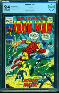 Iron Man #40 CBCS NM 9.4 Off White to White Marvel Comics