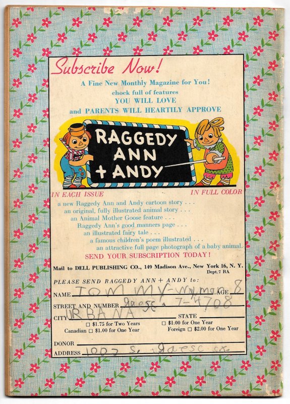 RAGGEDY ANN AND ANDY #2 (July 1946) 5.5 FN- • 8 pages of Walt Kelly artwork!