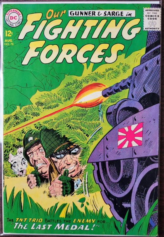 Our Fighting Forces #78 (1963) FN/VF Awesome DC War cover art OWP 1963