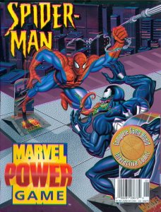 Spider-Man - Marvel Power Game  Comic w' Venom,  Cards and a game board....