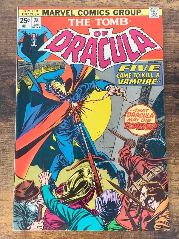 Tomb of Dracula #28 (1975). VF/NM. Blade app on c & inside as illusion.